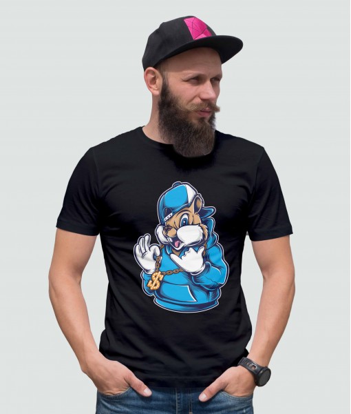 Мъжка тениска с щампа Арт Funky chipmunk - TShirtArtShop.com